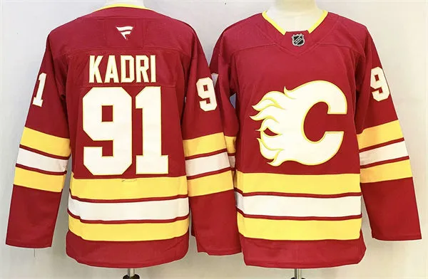 Men's Calgary Flames #91 Nazem Kadri Fanatics Red Home Player Jersey